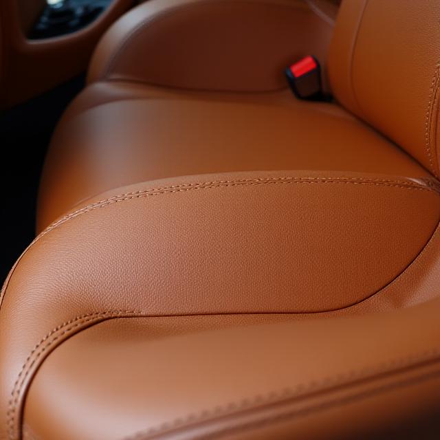 Poltrona in pelle di auto perfettamente restaurata, senza segni di usura e di colore uniforme.